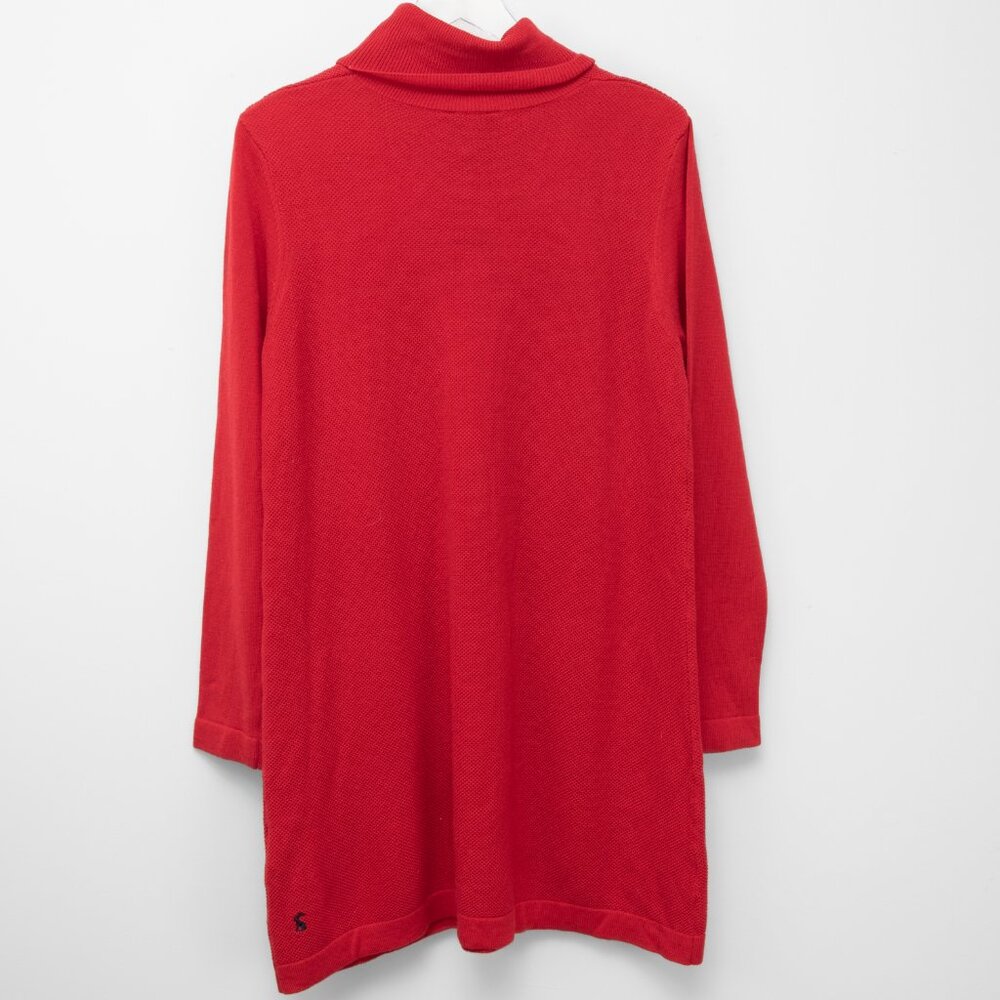 Joules Ansley Sweater Dress Tunic Shift Roll Neck Knit Red Size 12 New - Picture 2 of 6